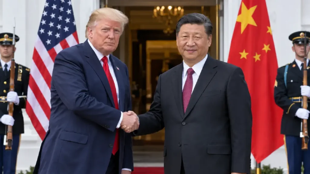 Donald Trump and Xi Jinping meet at the White House in Washington