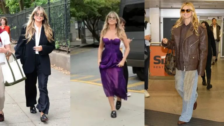 Heidi Klum’s Rich Brown Loafers Are a Sleek Alternative to Sneakers That Instantly Upgrades Casual Fall Outfits