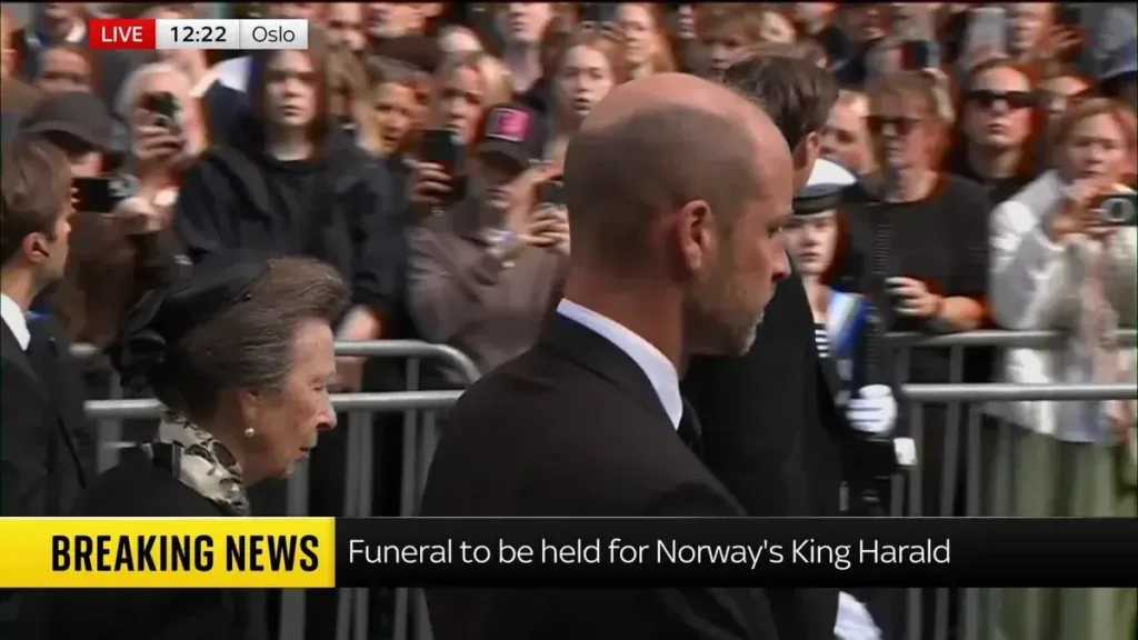 Prince William and Princess Anne Attend King Harald V's State Funeral in Norway