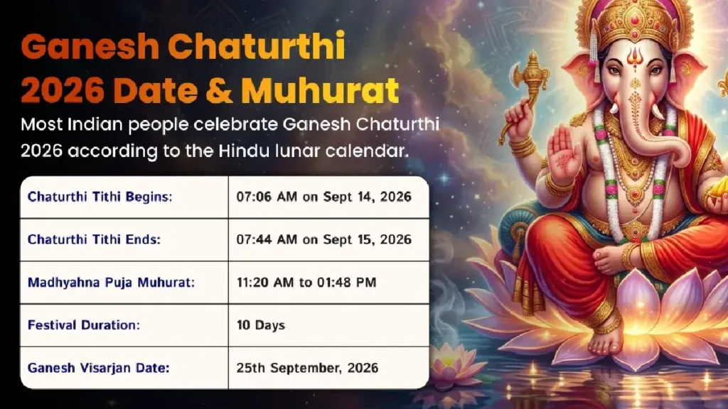 When Is Ganesh Chaturthi 2026? Date, Puja Muhurat, Sthapana and Visarjan